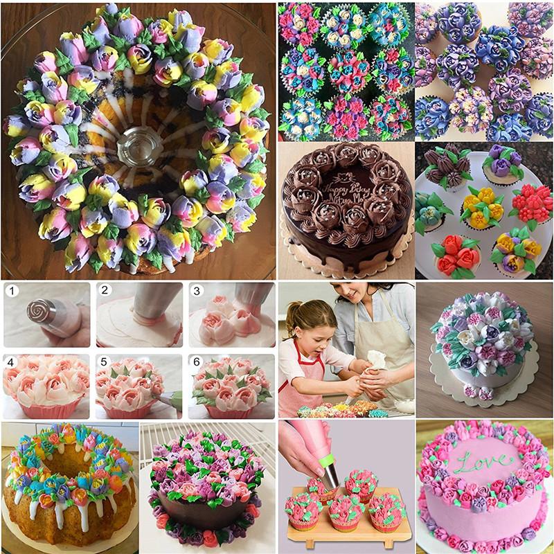 14pc/Set Russian Tulip Icing Piping Nozzles Stainless Steel Flower Cream Pastry Tips Nozzles Bag Cupcake Cake Decorating Tools - Image 4
